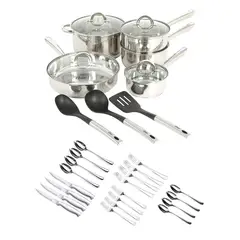 OSTER - Juego de Ollas Acero Inoxidable 32 piezas