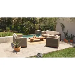 BASEMENT HOME - Juego de Sala de Terraza Capetown 3-2-1 + Mesa de Centro