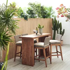 BASEMENT HOME - Juego de Bar de Terraza Capetown con 4 Sillas