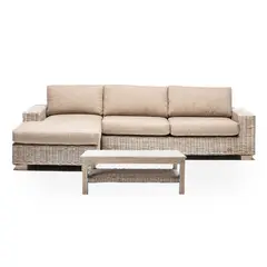 ROBERTA ALLEN - Juego de Sala de Terraza Kubu: Seccional Izquierdo + Mesa de Centro