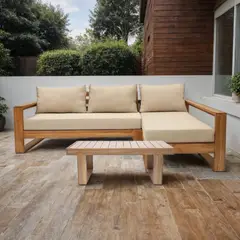 BASEMENT HOME - Juego de Sala de Terraza Laguna: Seccional Izquierdo + Mesa de Centro