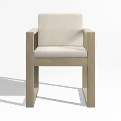 CRATE & BARREL - Silla De Comedor De Terraza Mallorca De Madera Con Cojines