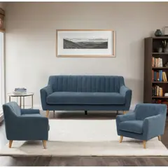 MICA - Juego de Sala Taylor 3-2-1 Cuerpos Azul