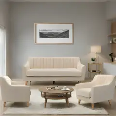 MICA - Juego de Sala Taylor 3-2-1 Cuerpos Beige