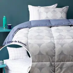 BENETTON - Juego de Cama: Edredón Ludovico + Juego de Sábanas Andre