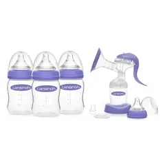 LANSINOH - Extractor Manual + Biberones 5oz 3 unid