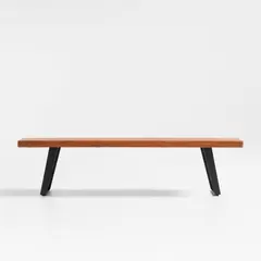 CRATE & BARREL - Banco De Comedor Yukon De Madera Con Borde Natural 191cm