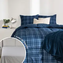 MICA - Juego de Cama: Edredón + Juego de Sábanas 180 Hilos 100% Algodón