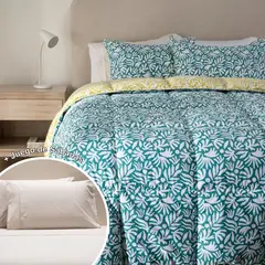 MICA - Juego De Cama: Edredón + Juego de Sábanas 180 Hilos 100% Algodón