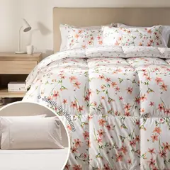 MICA - Juego de Cama: Edredón + Juego de Sábanas 180 Hilos 100% Algodón