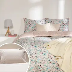 MICA - Juego De Cama: Edredón + Juego de Sábanas 180 Hilos 100% Algodón