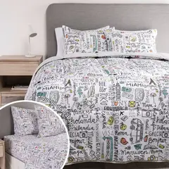 MICA - Juego de Cama: Edredón + Juego de Sábanas 180 Hilos 100% Algodón