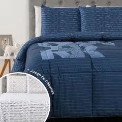 MICA - Juego De Cama: Edredón + Juego de Sábanas 180 Hilos 100% Algodón