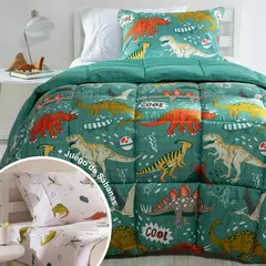 MICA KIDS - Juego de Cama Infantil: Edredón + Juego de Sábanas Dino