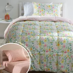 MICA KIDS - Juego De Cama Infantil: Edredón + Juego de Sábanas Poppy