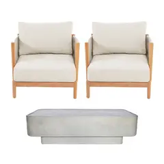 BASEMENT HOME - Juego de Sala de Terraza Atrani 1-1 + Mesa de Centro Hera