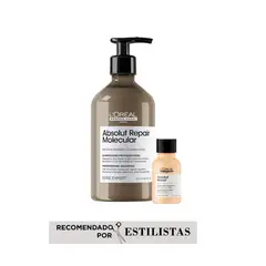 LOREAL PROFESSIONNEL - Shampoo Absolu Repair Molecular Cabello Muy Dañado 500ml + Regalo Shampoo Absolut Repair 100ml