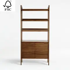 CRATE & BARREL - Estante Librero Tate 4 Espacios 2 Puertas