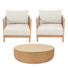 BASEMENT HOME - Juego de Sala de Terraza Atrani 1-1 + Mesa de Centro Atenea