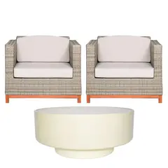 BASEMENT HOME - Juego de Sala de Terraza Capetown 1-1 + Mesa de Centro Luna