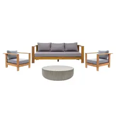 BASEMENT HOME - Juego de Sala de Terraza Santa Monica 3-1-1 + Mesa de Centro Atenea