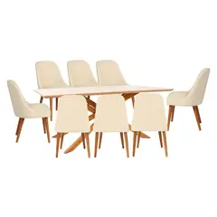 BASEMENT HOME - Juego de Comedor Gregorio Kant 8 Sillas Beige