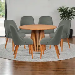 BASEMENT HOME - Juego de Comedor Adrick Kant 6 Sillas Gris Oscuro