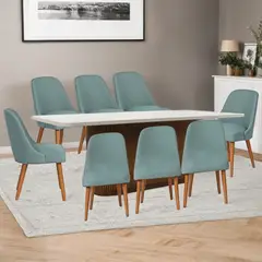 BASEMENT HOME - Juego de Comedor Victoria Kant Rectangular 8 Sillas Menta