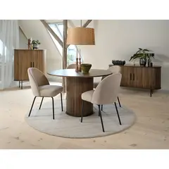 BASEMENT HOME - Juego de Comedor Nola Creston Nogal 4 Sillas Beige