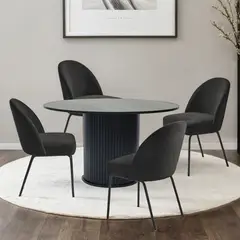 BASEMENT HOME - Juego de Comedor Nola Creston 4 Sillas Negro