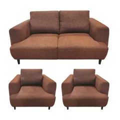 MICA - Juego de Sala Stuart 2-1-1 Cuerpos Chocolate