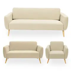 AMBIENTA - Juego de Sala Eva 3-2-1 Cuerpos Beige