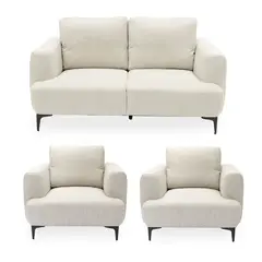 MICA - Juego de Sala Stuart 2-1-1 Cuerpos Beige