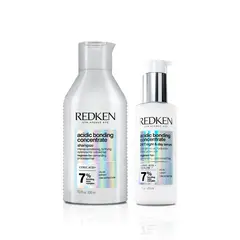 REDKEN - Shampoo Acidic Bonding Concentrate 300ml Para Cabello Dañado + Serum Día Y Noche Acidic Bonding Concentrate 100 Ml