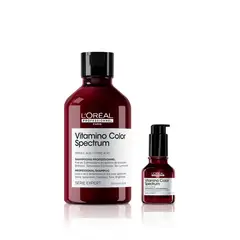 LOREAL PROFESSIONNEL - Shampoo Vitamino Color Spectrum 300 Ml Para Cabello Con Color + Glassshine Vitamino Color Spectrum 50 Ml