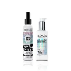 REDKEN - Tratamiento One United Multibeneficios 150 Ml Para Todo Tipo De Cabello + Serum Día Y Noche Acidic Bonding Concentrate 100 Ml