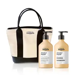 LOREAL PROFESSIONNEL - Set Absolut Repair para cabello dañado I Shampoo 500ml + Acondicionador 500ml