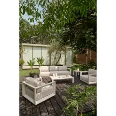 BASEMENT HOME - Juego de Sala de Terraza Oxford 3-1-1 con Tela Resistente al Exterior