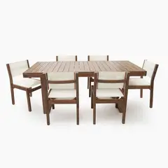 BASEMENT HOME - Juego de Comedor de Terraza Laguna 6 Sillas Gris