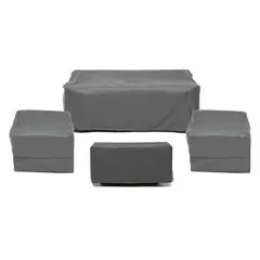 BASEMENT HOME - Set de Cobertores de Sofás de Terraza New Dekke 3-1-1 + Mesa de Centro Gris