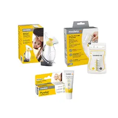 MEDELA - Pack Recolector Leche + Purelan 7gr + Bolsas Almecenamiento Leche X25
