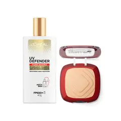 LOREAL PARIS - Pack Polvo Infallible Ivory Buff + UV Defender Fluido