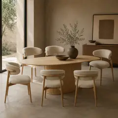 BASEMENT HOME - Juego de Comedor de Nola Lourdes 6 Sillas Natural