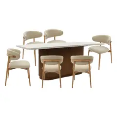 BASEMENT HOME - Juego de Comedor de Victoria Lourdes 6 Sillas Rectangular