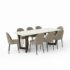 BASEMENT HOME - Juego de Comedor Sofía Olivia 8 Sillas