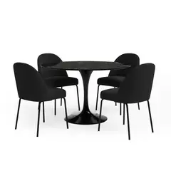 BASEMENT HOME - Juego de Comedor Ines Creston 4 Sillas Negro