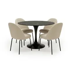 BASEMENT HOME - Juego de Comedor Ines Creston 4 Sillas Beige