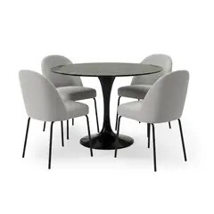 BASEMENT HOME - Juego de Comedor Ines Creston 4 Sillas Gris