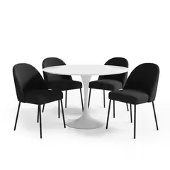 BASEMENT HOME - Juego de Comedor Ines Creston 4 Sillas Negro