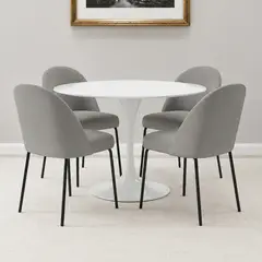 BASEMENT HOME - Juego de Comedor Ines Creston 4 Sillas Gris